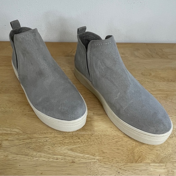 Dolce Vita Tate Gray Suede Platform Slip On Chunky Sneakers Size 8.5 - Picture 3 of 16